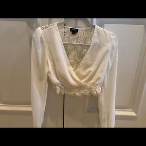 Long sleeve crop top blouse